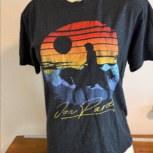Next Level Apparel Cowboy Sunset Tee - Black with Multicolor Graphic Jon Pardi